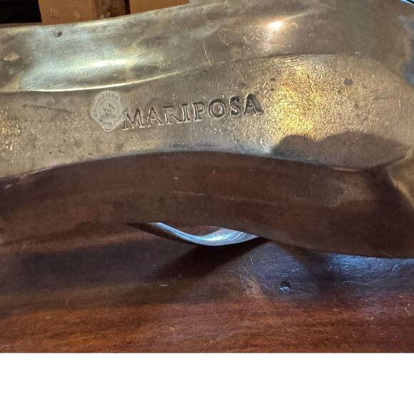 MARIPOSA Silver Flip Flop Serving Tray/Plate/Dish; Recycled Aluminum - Picture 3 of 7